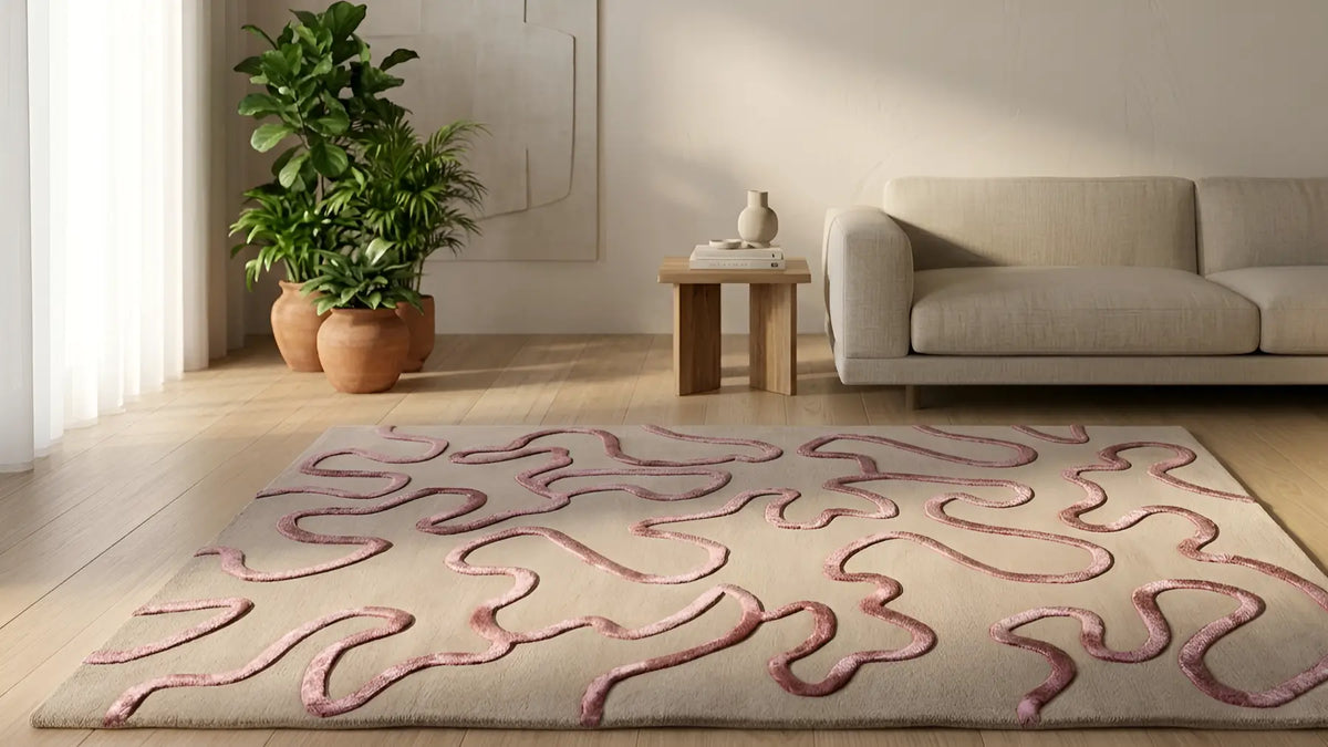 luxury hand tufted rug in living room
