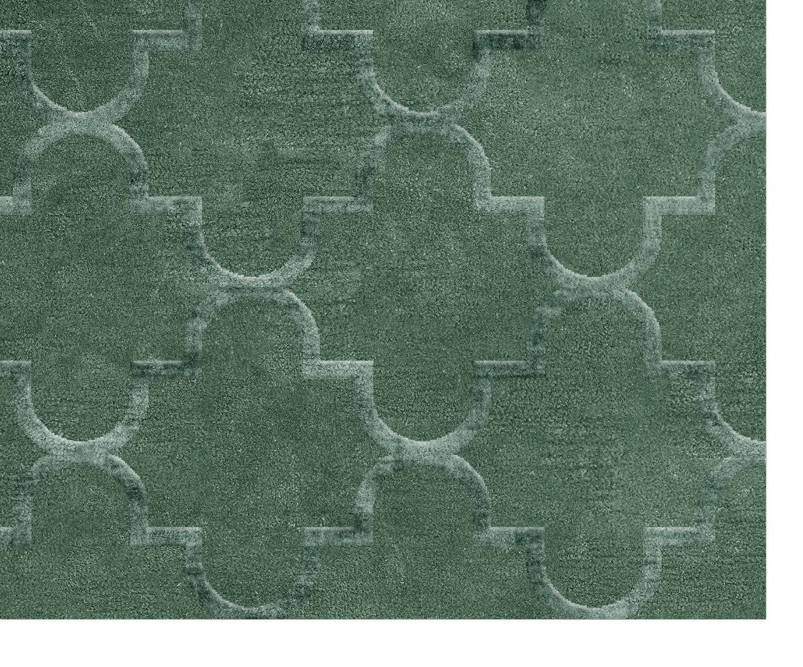 Sapphire Wool Silk Rug - Emerald