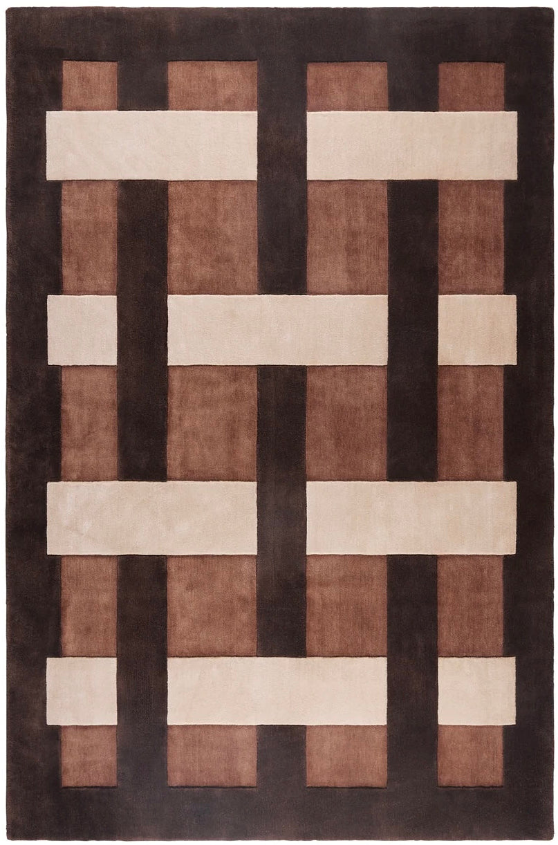 Fractal Hand Tufted Wool Rug - Brown