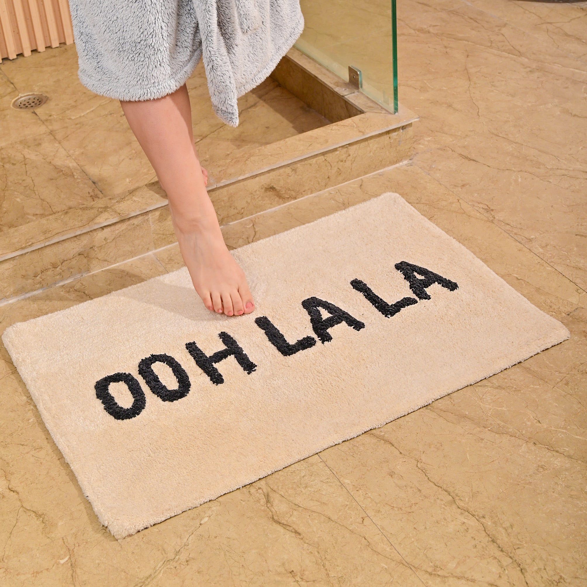 Custom - 100% Organic Cotton Bath Rug - Beige