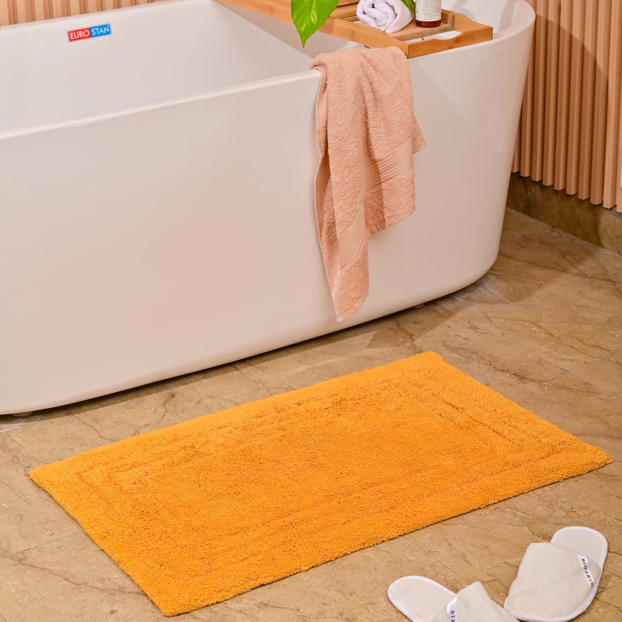 Saffron - 100% Organic Cotton Minimalist Bath Mat