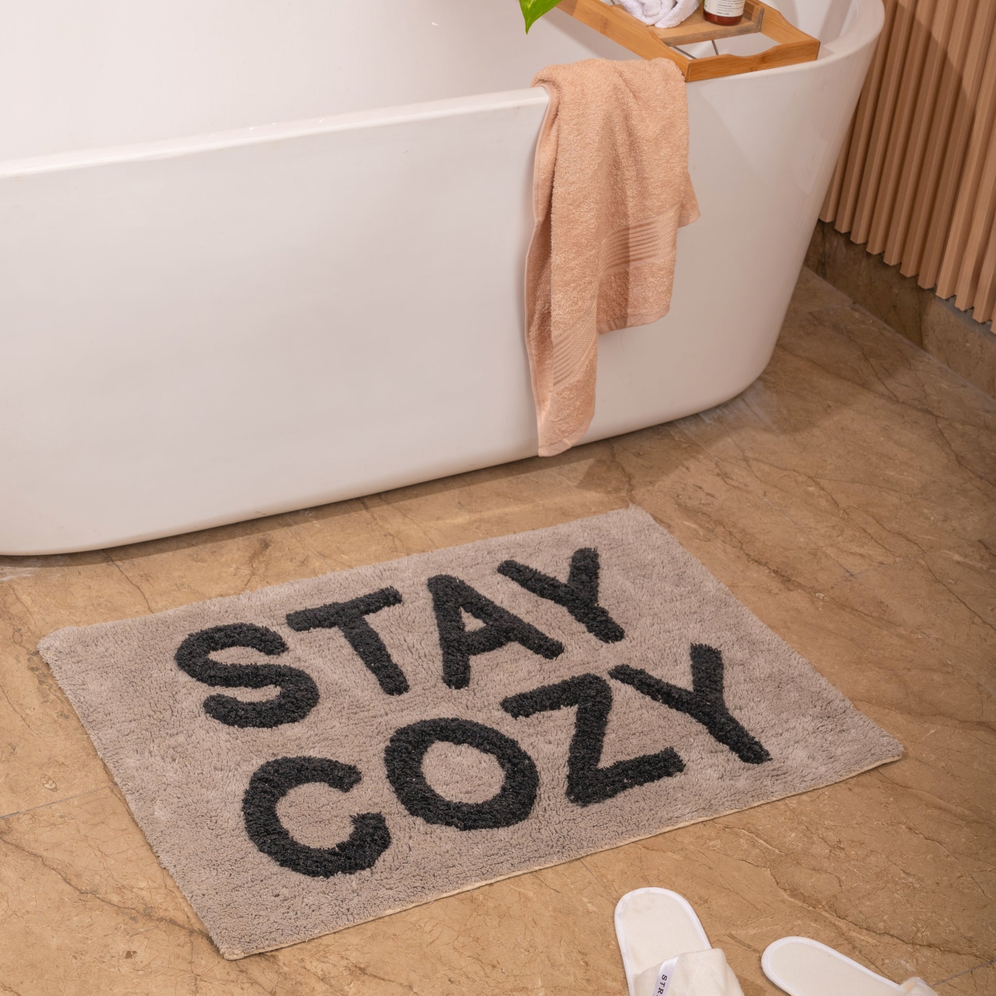 Custom Bath Rug - 100% Organic Cotton - Silver Grey