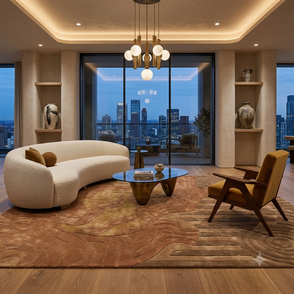 Flux Hand Tufted Wool Silk Rug