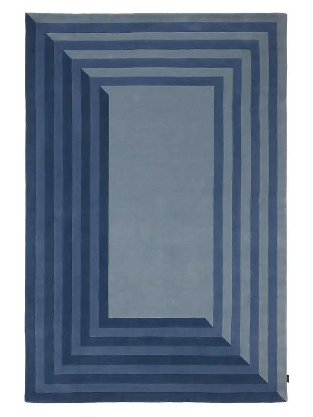 Frame Hand Tufted Wool Rug - Blue