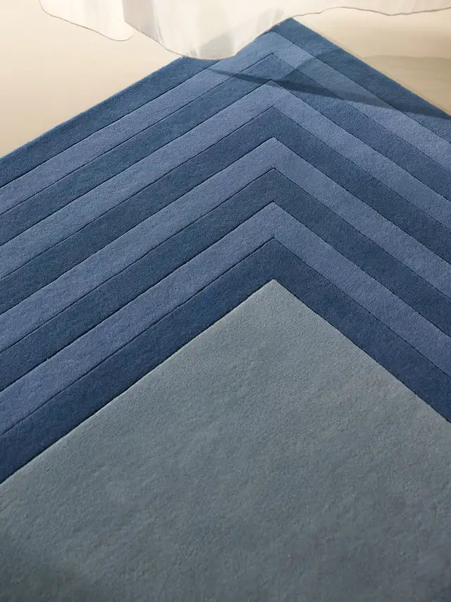 Frame Hand Tufted Wool Rug - Blue