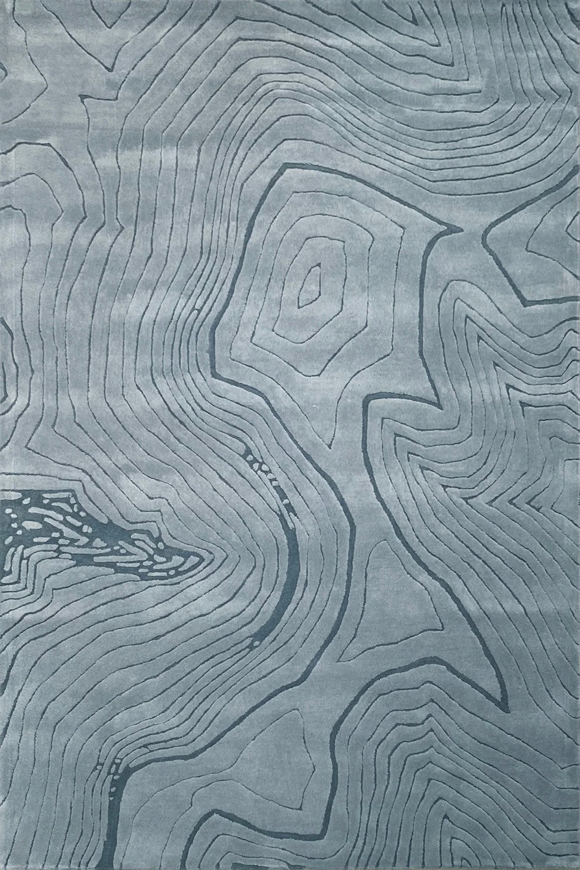 Blue Onyx Hand Tufted Wool Silk Rug