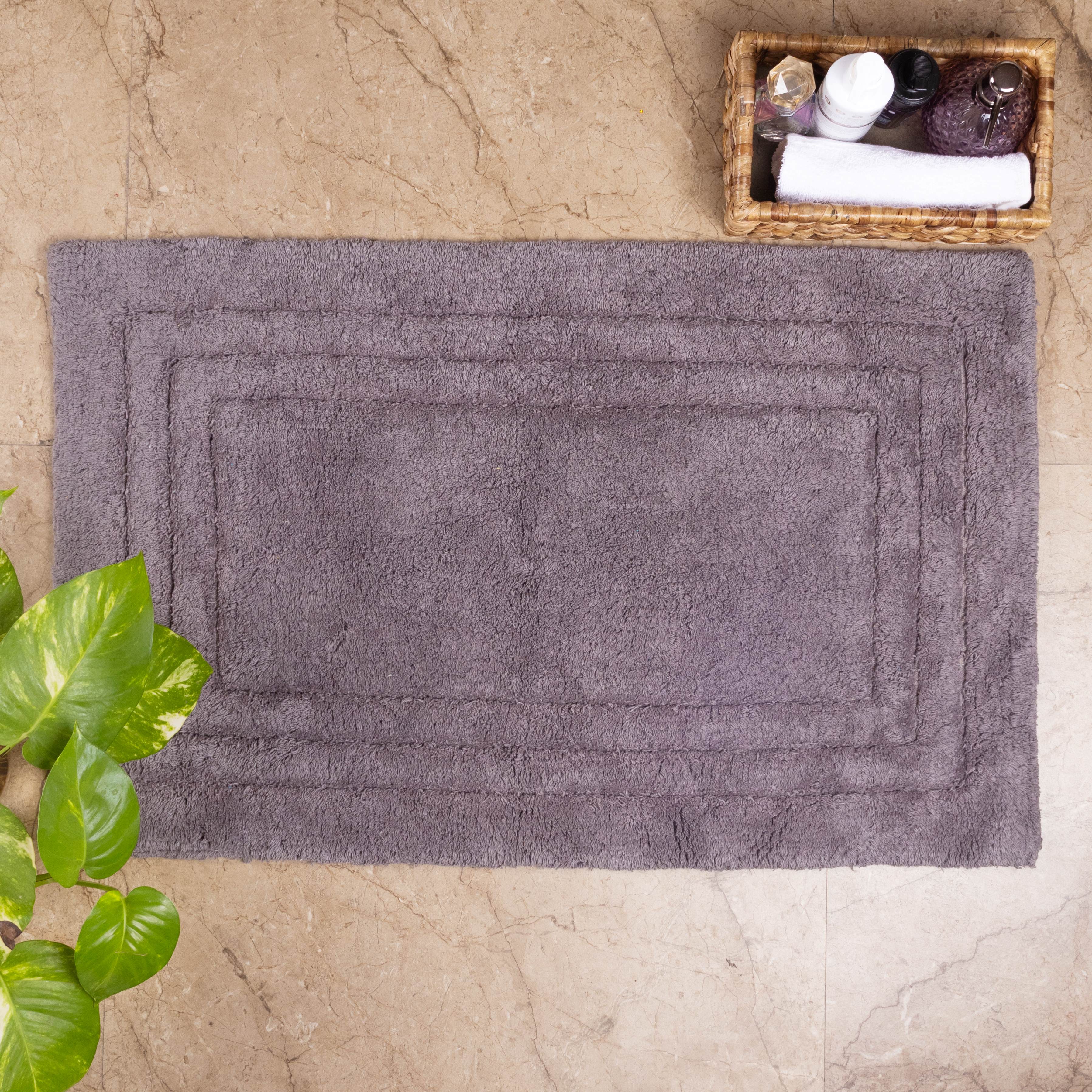 Grey - 100% Organic Cotton Minimalist Bath Mat