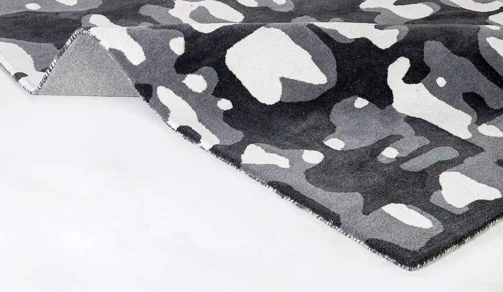 grey black wool rug for living room