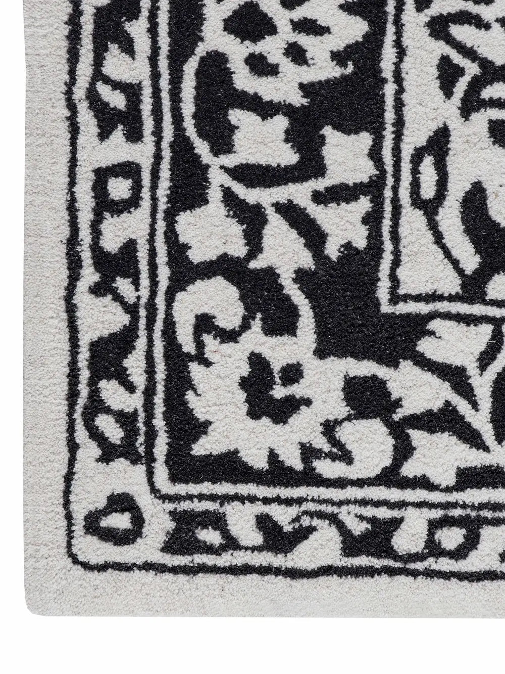 tufted wool rug corner close up