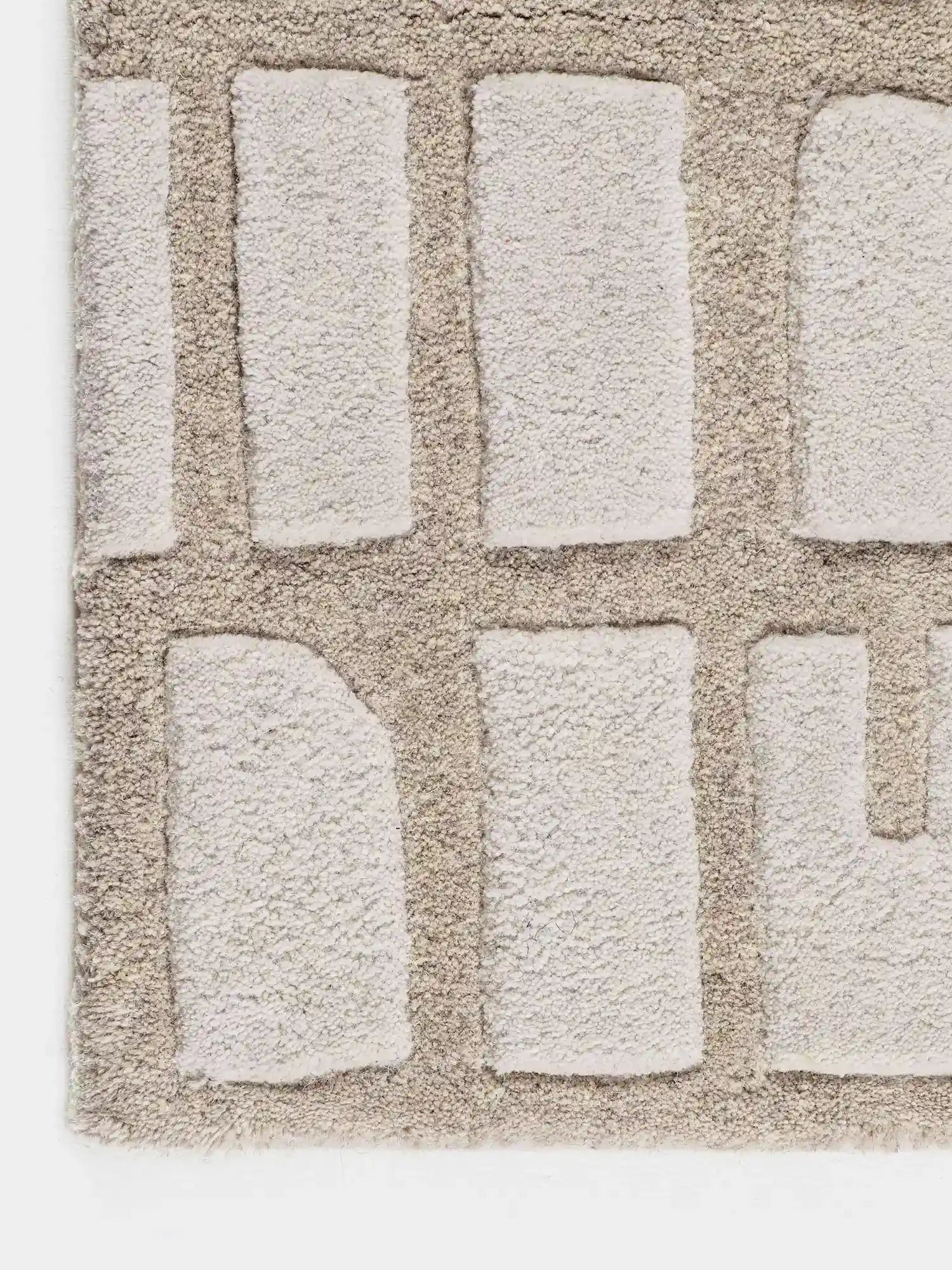 tufted wool rug corner close up