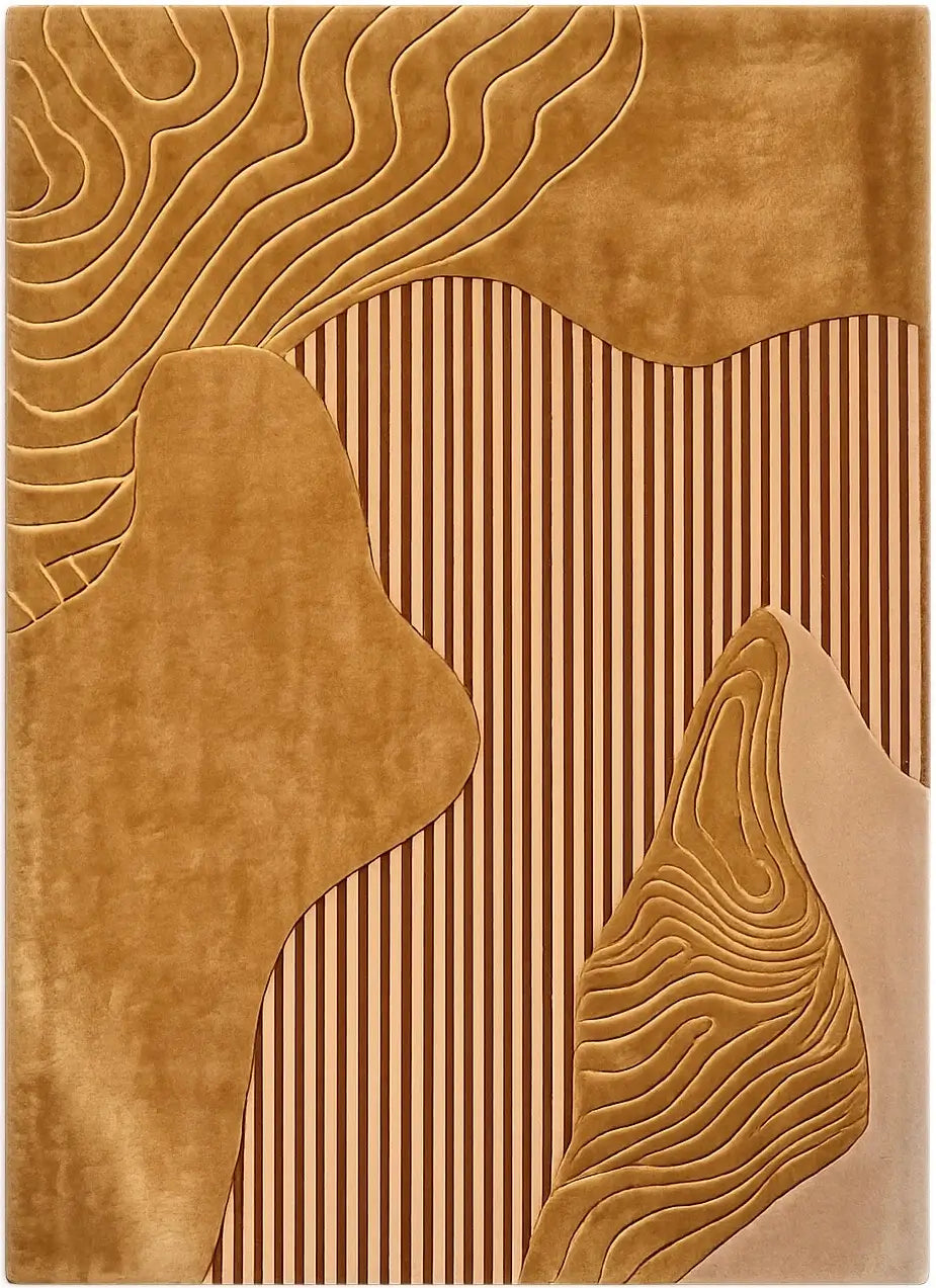abstract hand tufted wool area rug