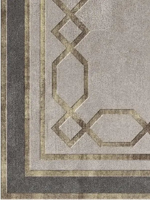 grey hand tufted wool rug corner