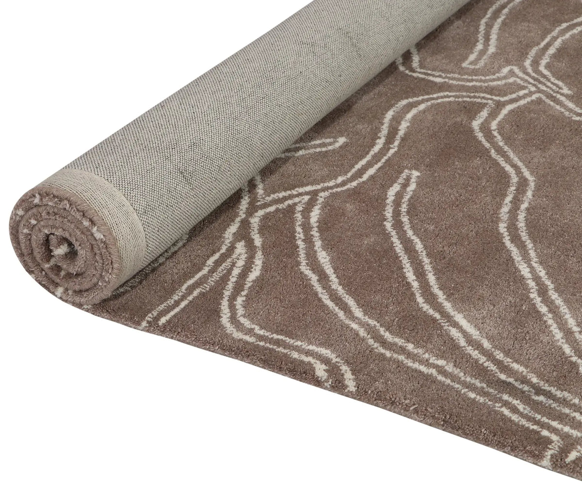 tufted wool rug roll