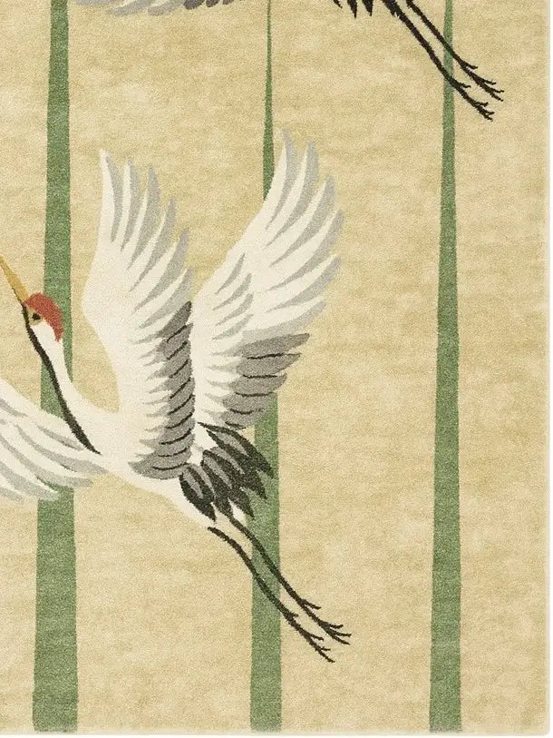 beige hand tufted wool rug