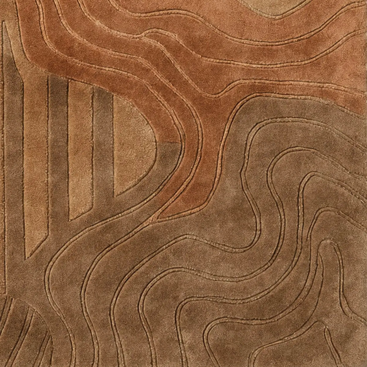 tufted wool rug corner close up