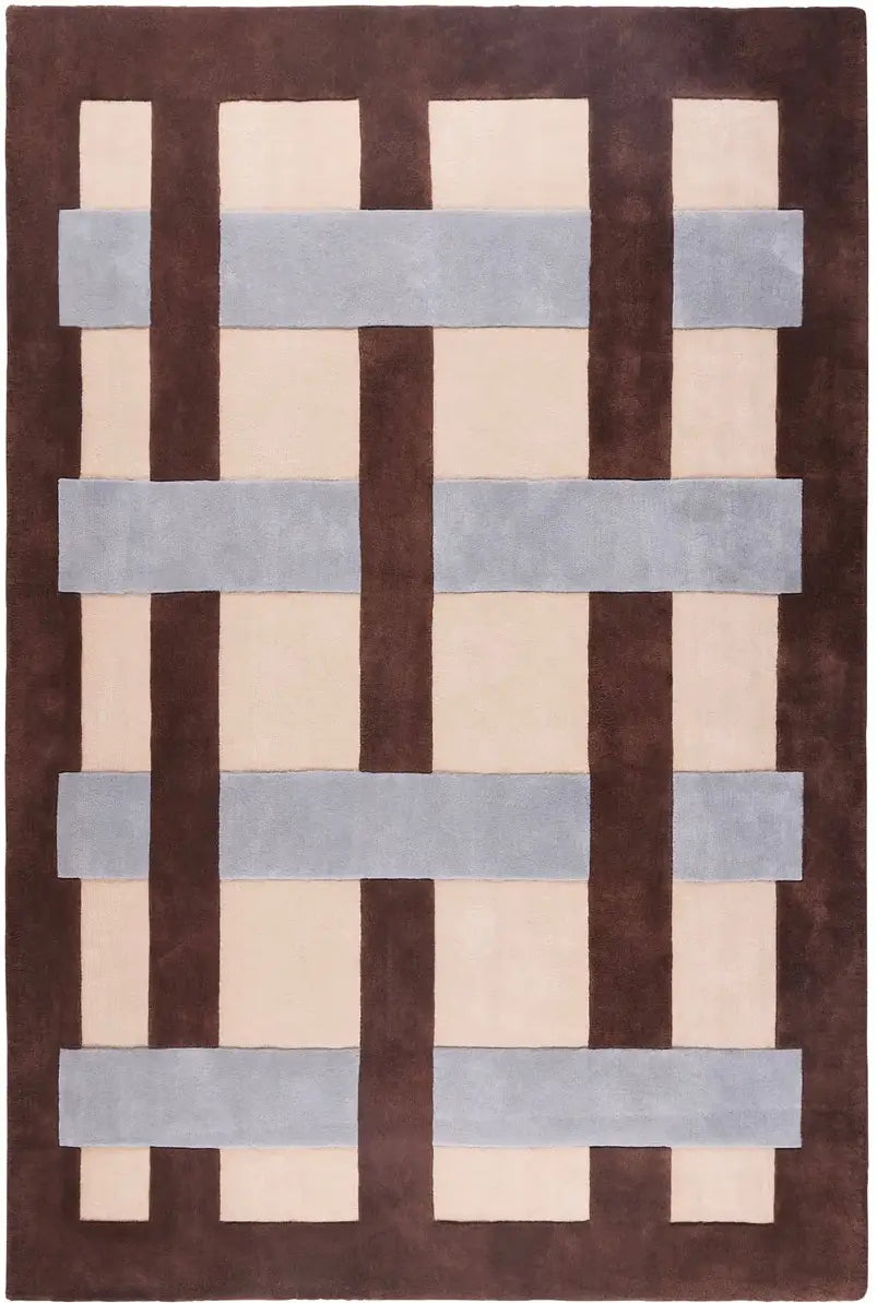 geometric area rug hand tufted with NZ wool