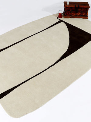 hand tufted wool area rug in beige