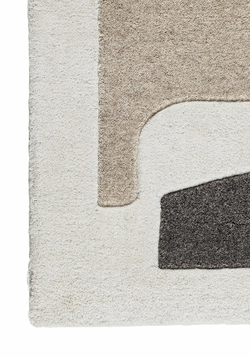 textured wool area rug corner