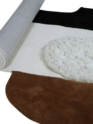 close view of tufted wool area rug