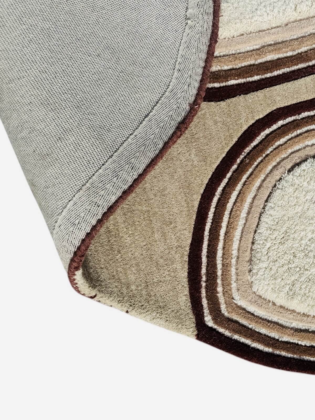 Close-up of a hand tufted wool rug