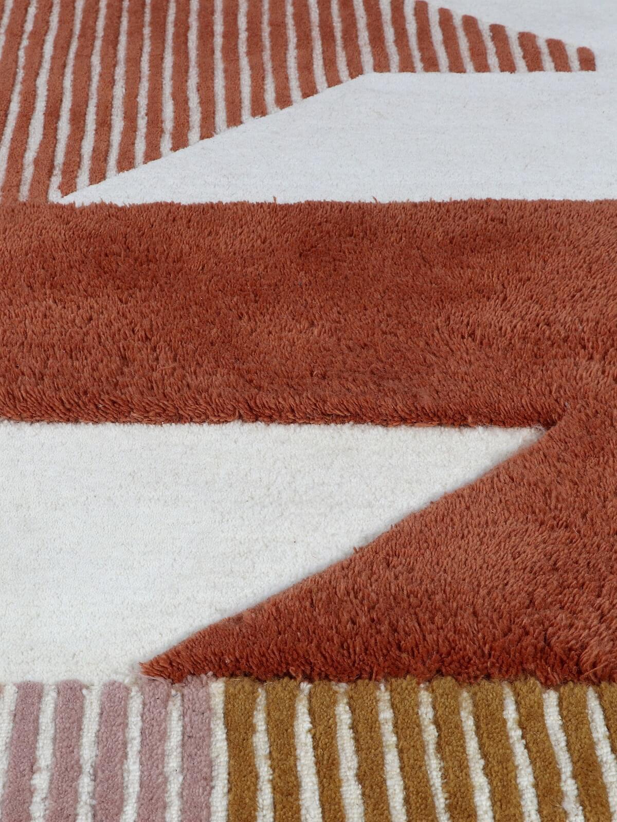 Close-up of a tufted wool rug