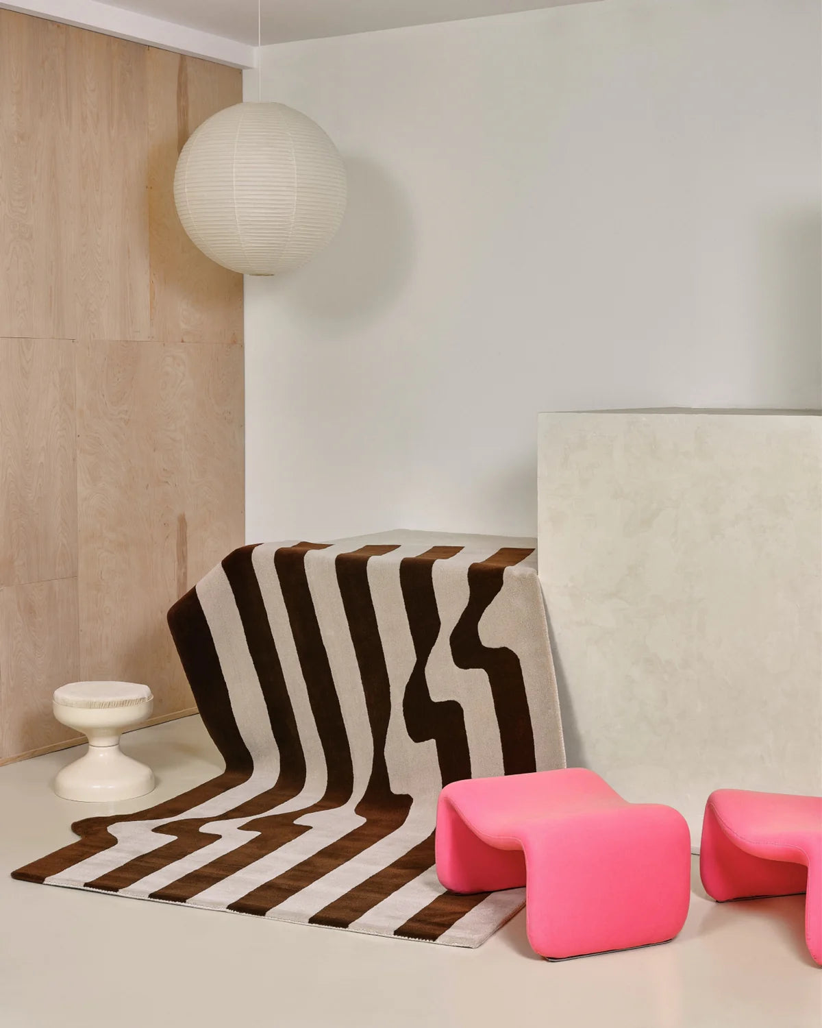 modern tufted wool rug in room