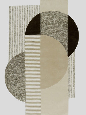 hand tufted geometric patterned wool rug