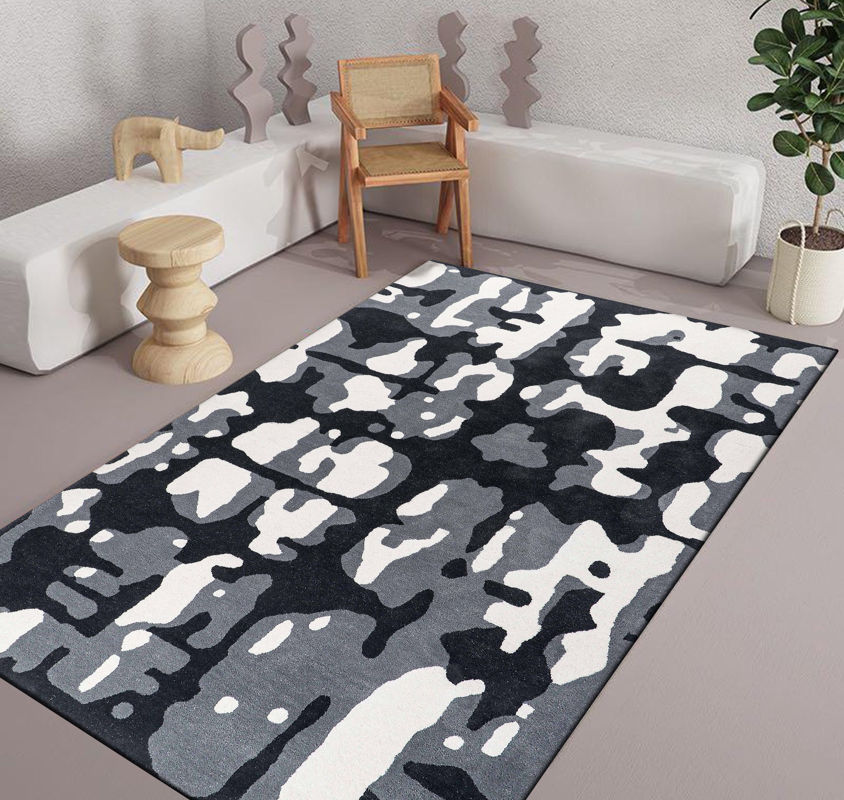 Abstract Wool Rug