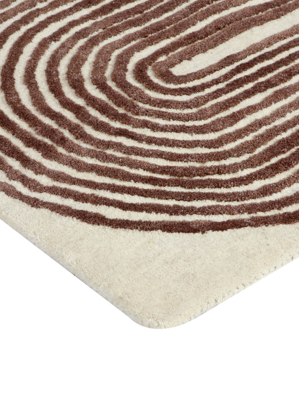 Close-up of a hand tufted wool rug