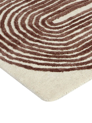 Close-up of a hand tufted wool rug