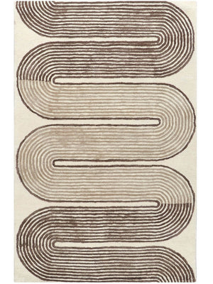 hand tufted wool rug in beige
