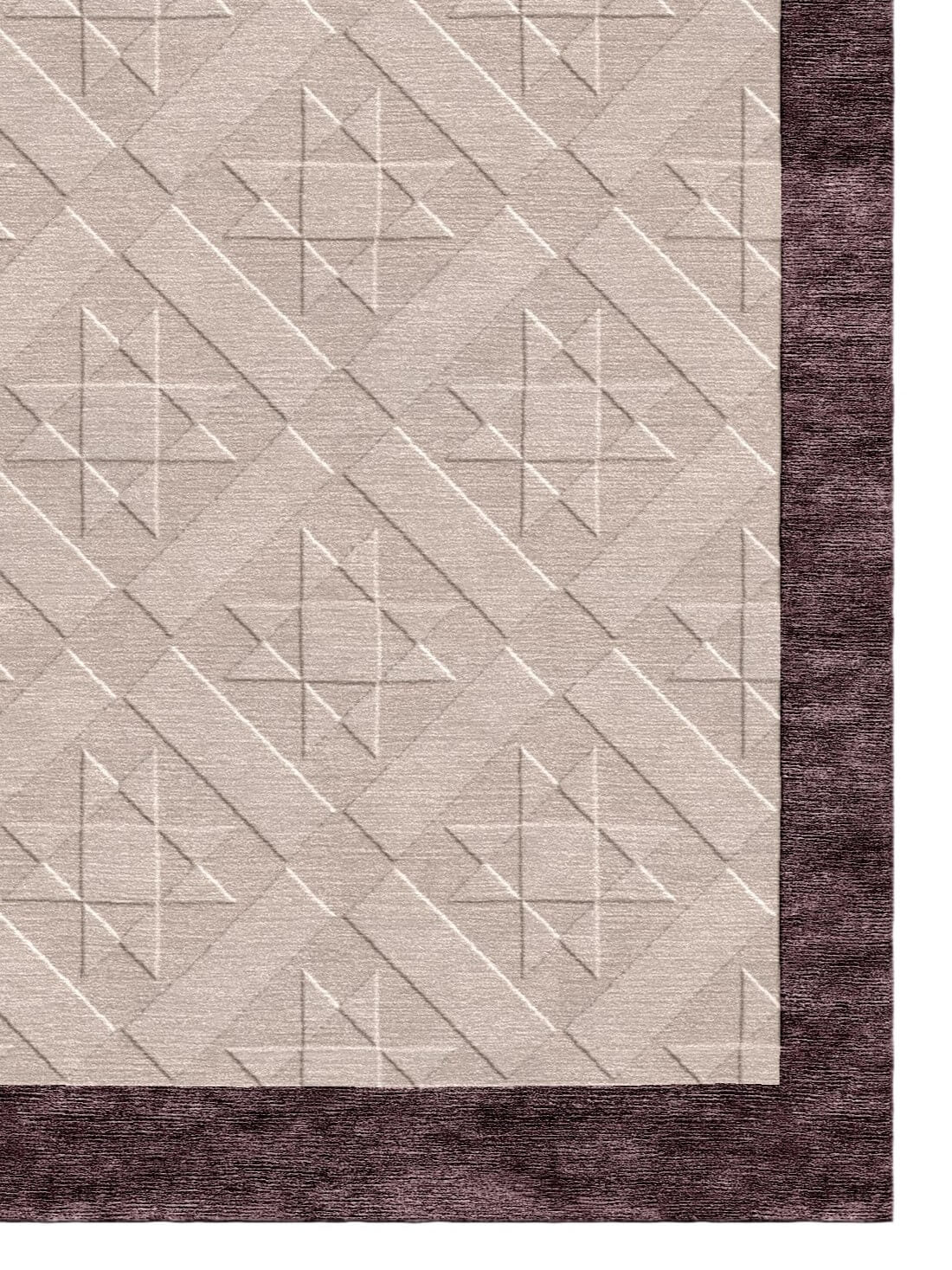 Geometric patterned rug close up