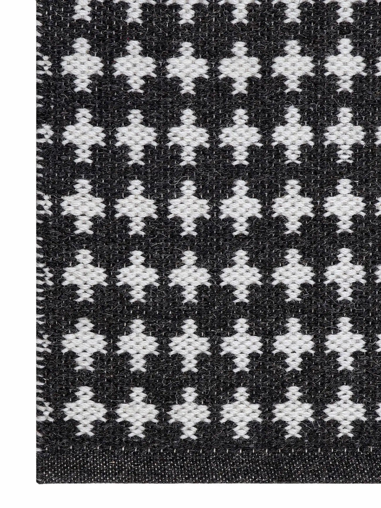 PET fiber rug corner close up
