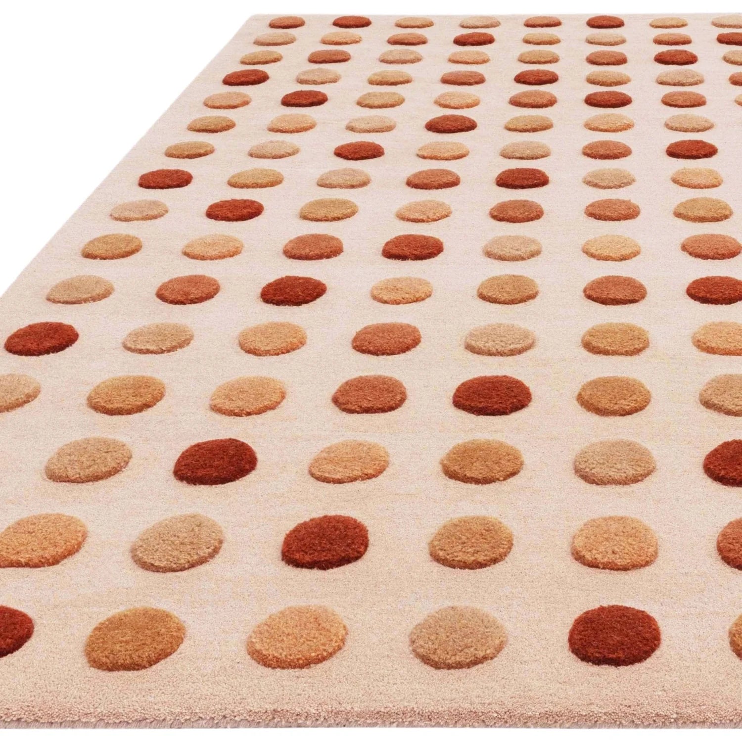polka dot patterned wool rug