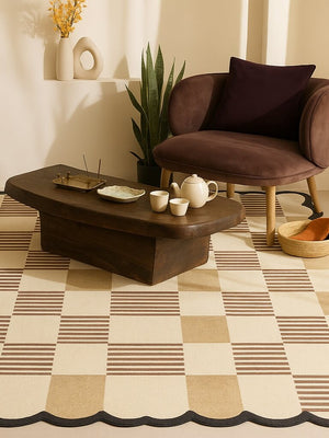 check design wool and viscose rug in modern living space