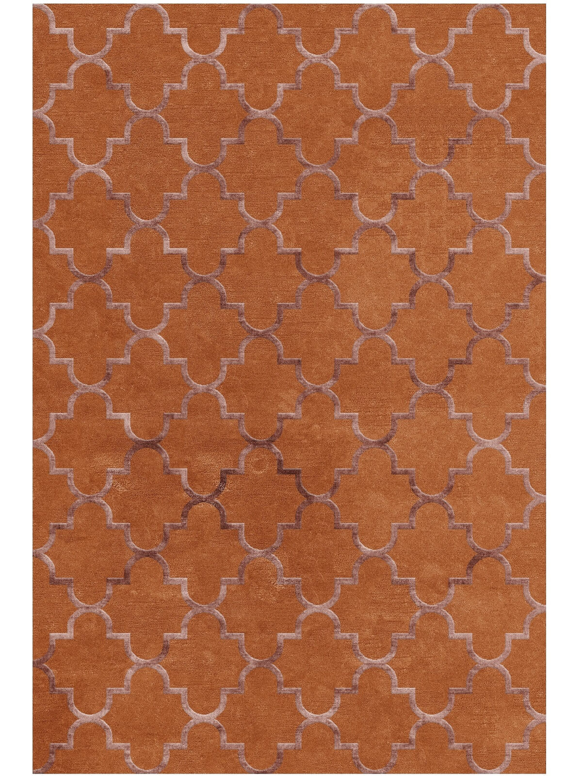 hand tufted geometric pattern rug in amber colour
