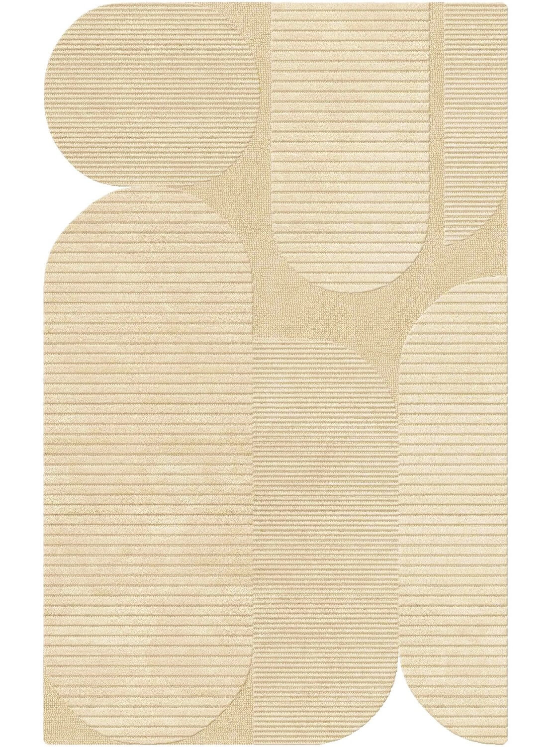 tufted wool area rug in beige color