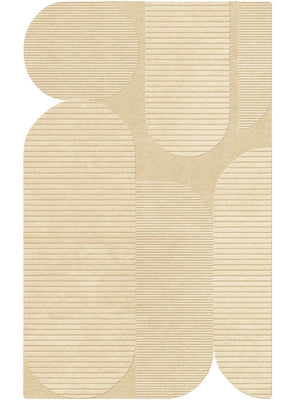 tufted wool area rug in beige color