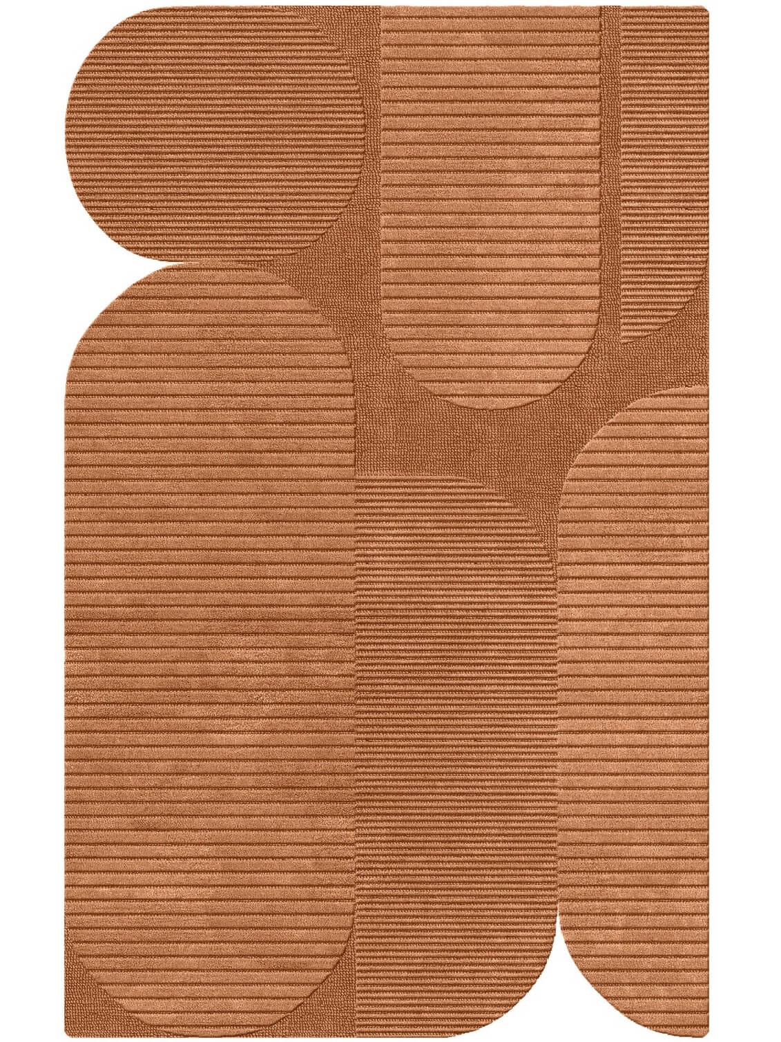 hand tufted wool rug in rust color