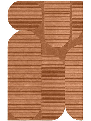 hand tufted wool rug in rust color