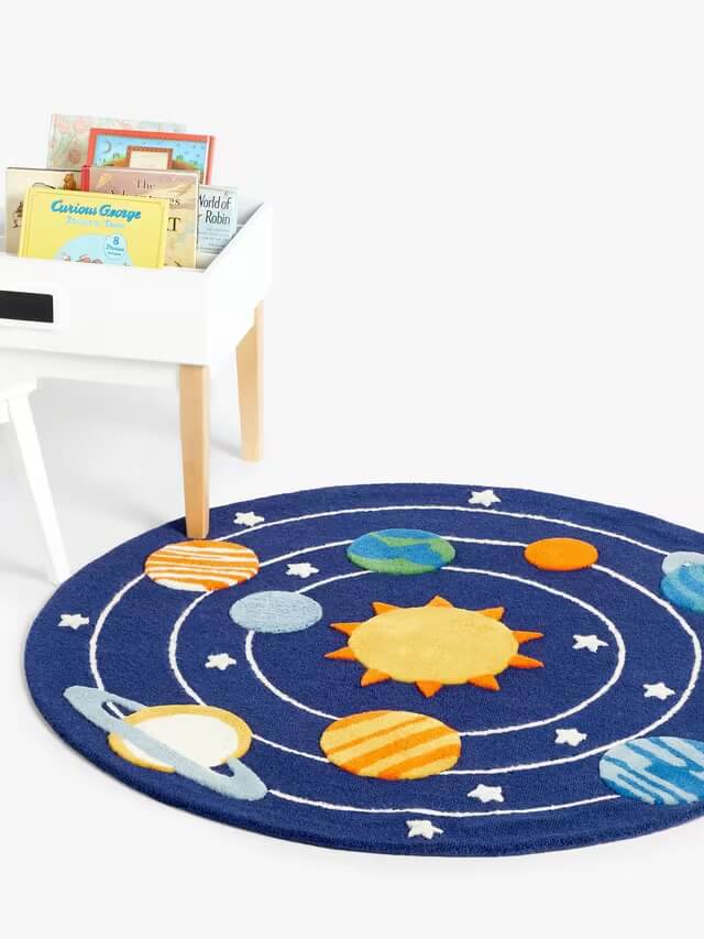 space solar system rug for kids