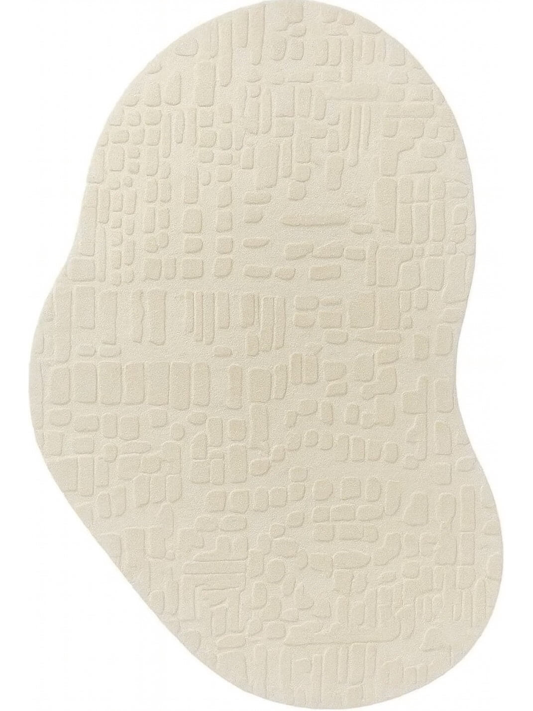 beige hand tufted shaped wool rug