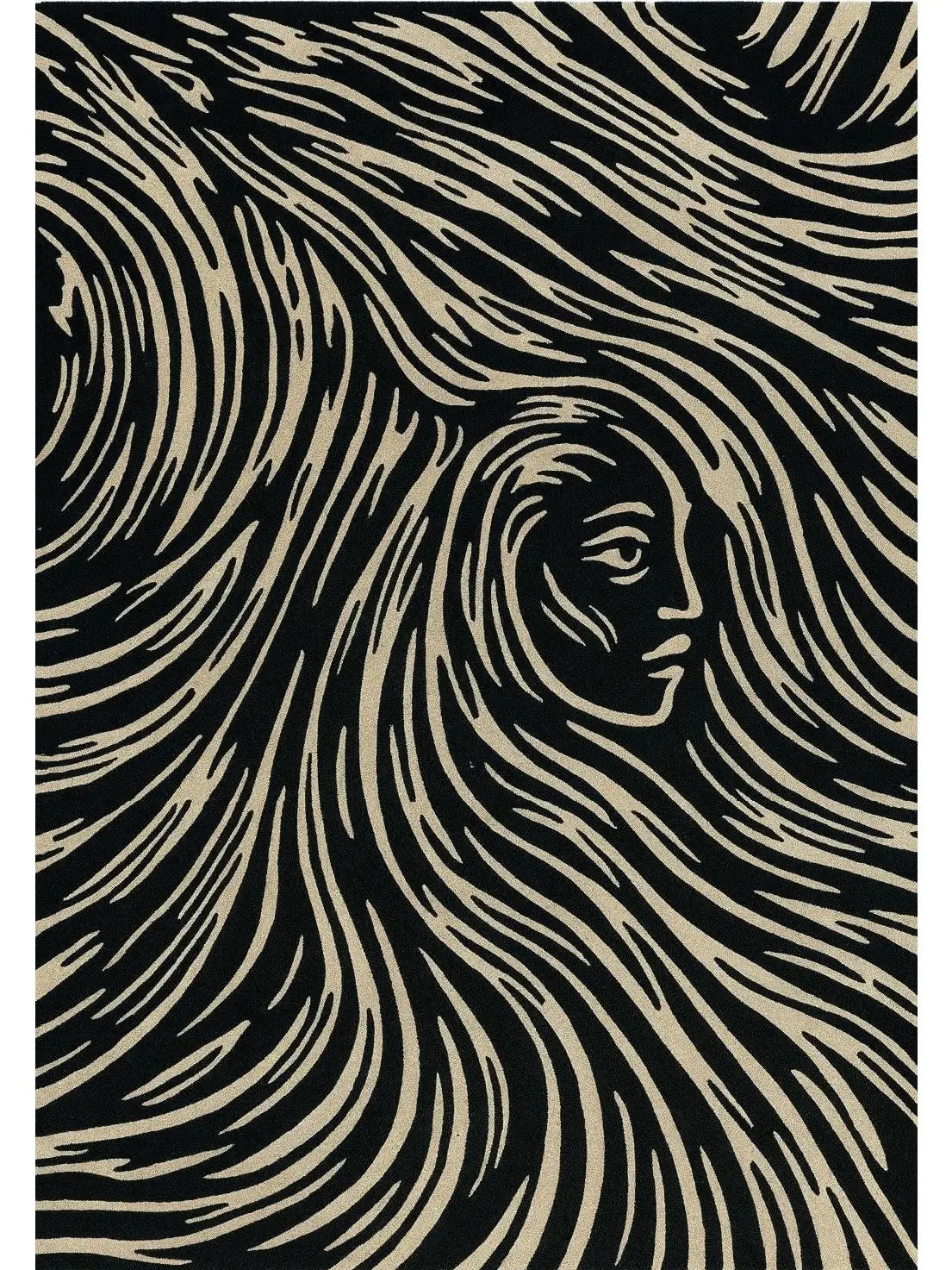 Artistic hand tufted wool and silk rug