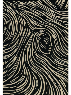 Artistic hand tufted wool and silk rug