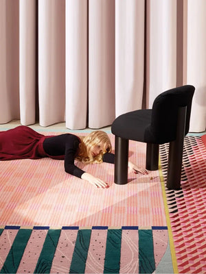 modern geometric patterned hand tufted wool rug