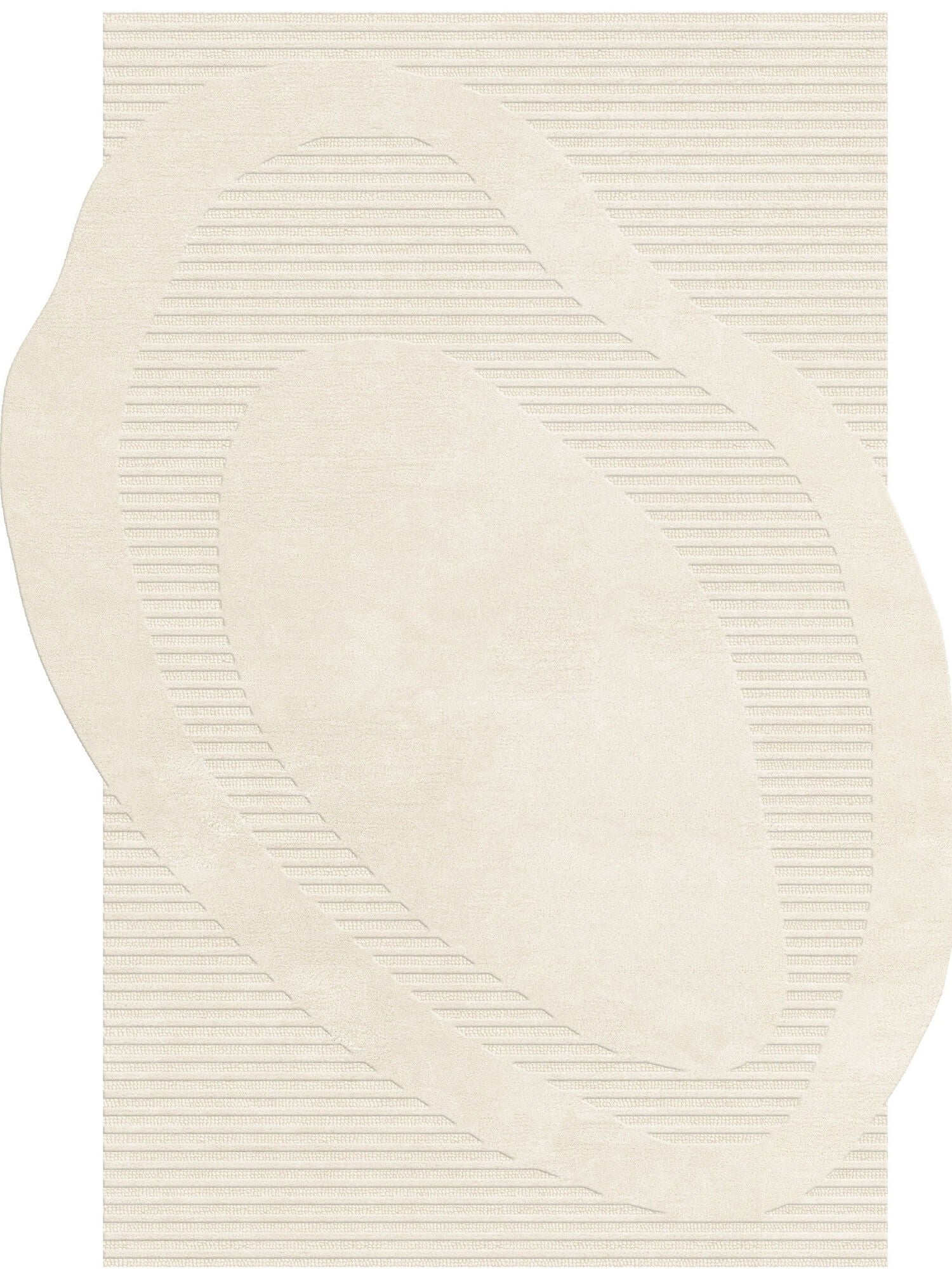 Beige hand-tufted wool rug with a geometric pattern