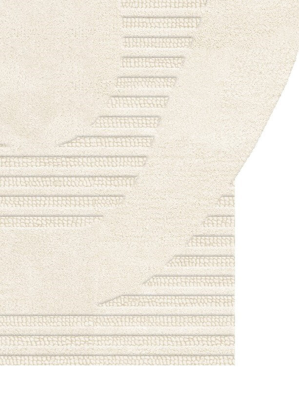 Close-up of a textured beige rug