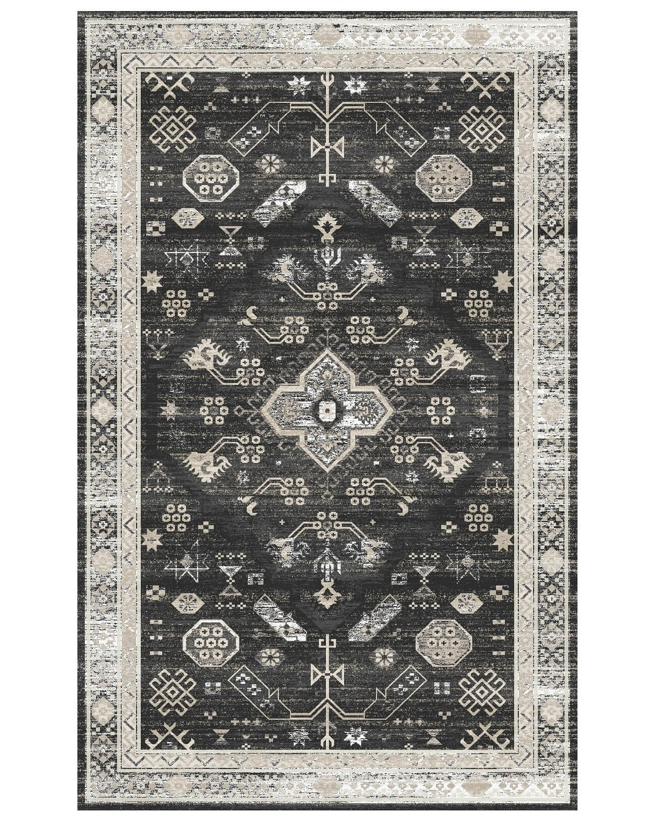washable rug with traditional design