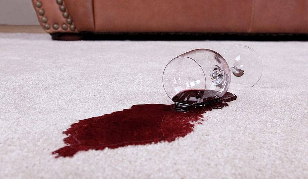 wine spill stain on rug