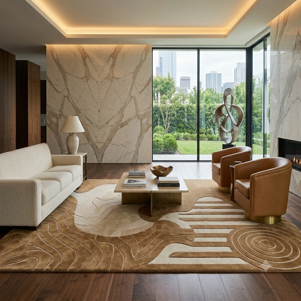 Fusion Hand Tufted Wool Silk Rug